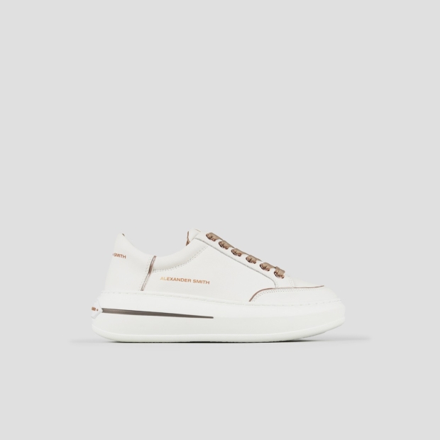 Sneakers Alexander Smith lancaster woman in white bottalato leather and sand details - 1