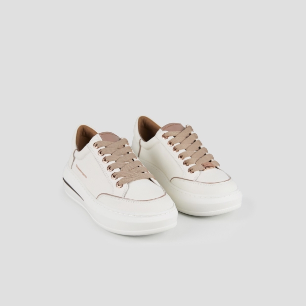 Sneakers Alexander Smith lancaster woman in white bottalato leather and sand details - 3