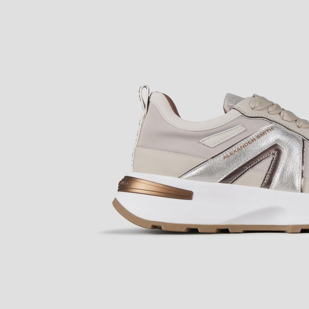 Sneakers Alexander Smith liverpool woman in ivory nylon and dusty laminated - 2