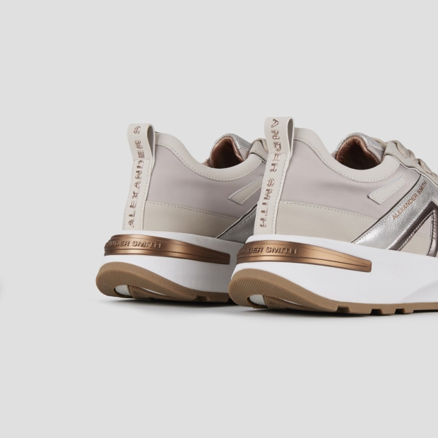 Sneakers Alexander Smith liverpool woman in ivory nylon and dusty laminated - 4