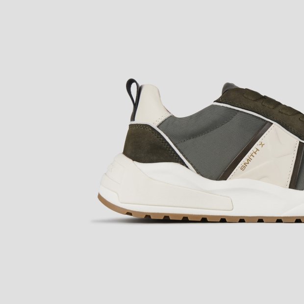 Sneakers Alexander Smith blaze man in military green suede and ripstop with white side logo - 2