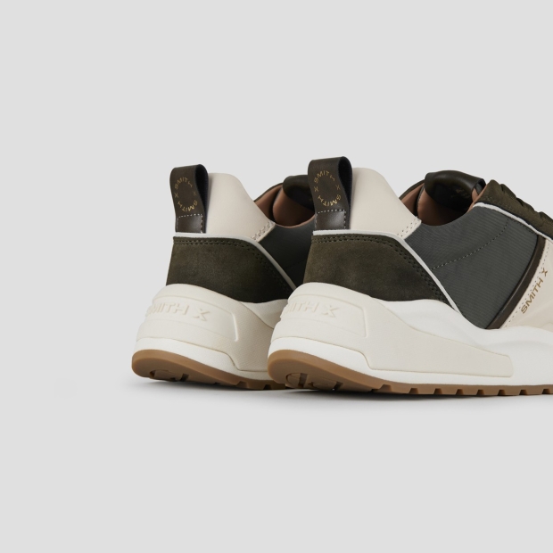 Sneakers Alexander Smith blaze man in military green suede and ripstop with white side logo - 4