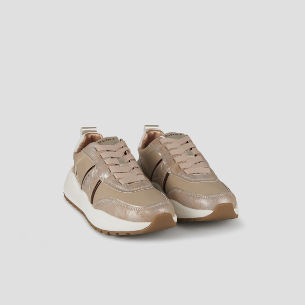 Sneakers Alexander Smith blaze woman in ivory nylon and gold laminated details - 3