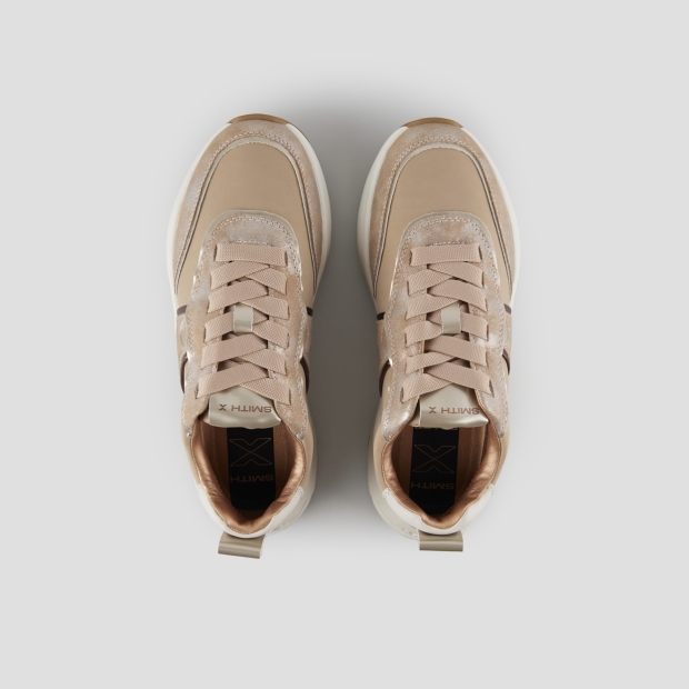 Sneakers Alexander Smith blaze woman in ivory nylon and gold laminated details - 5