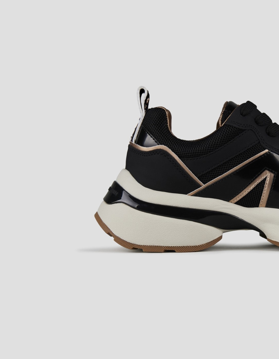 Sneakers Alexander Smith victoria woman in black leather and mirror details - 2