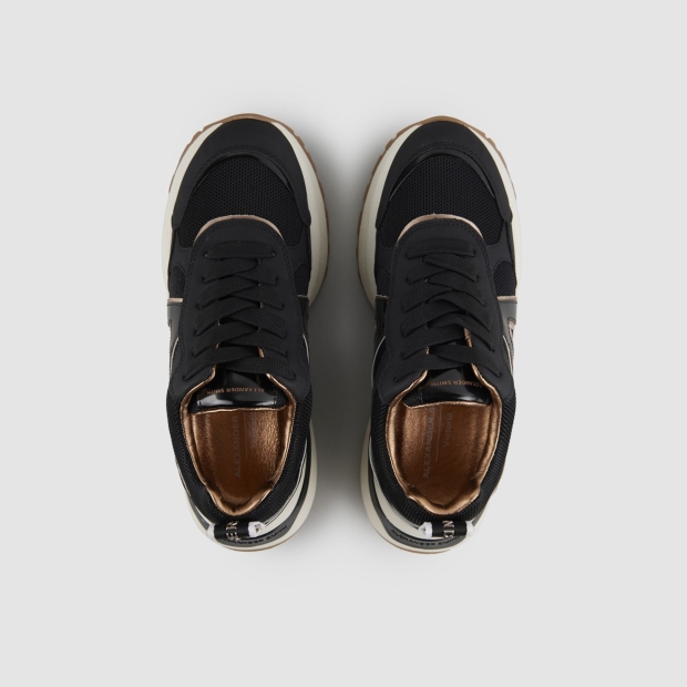 Sneakers Alexander Smith victoria woman in black leather and mirror details - 4