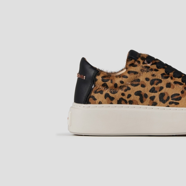 Sneakers Alexander Smith london high woman in spotted pony and black leather heel - 2