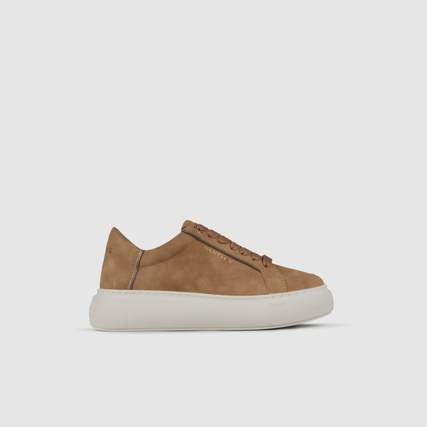 Sneakers Alexander Smith pearl woman in cognac suede and bronze laminated details - 1