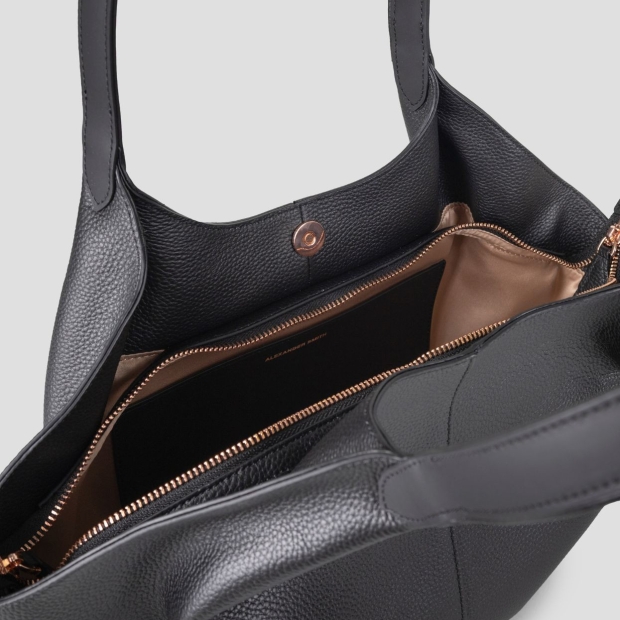 Sneakers Alexander Smith rachel medium shoulder bag in black tumbled leather - 6