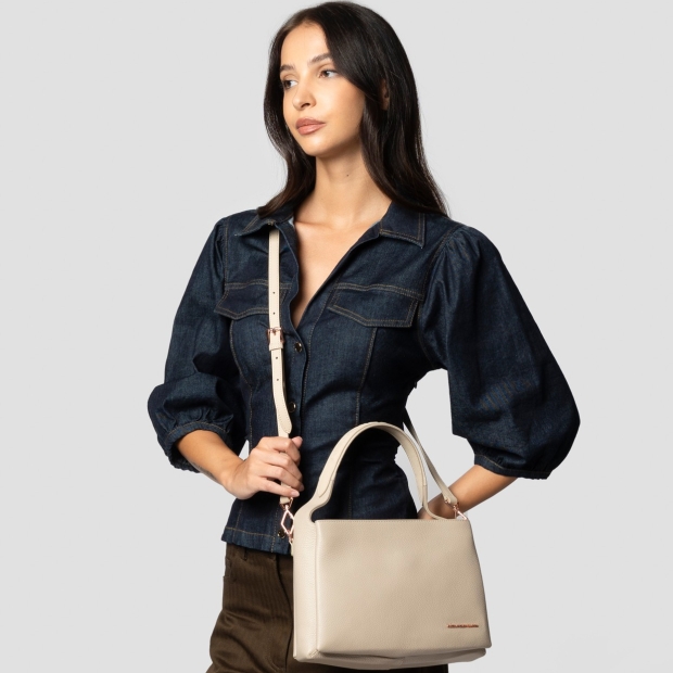 Sneakers Alexander Smith cindy shoulder bag with shoulder strap in beige tumbled leather - 2