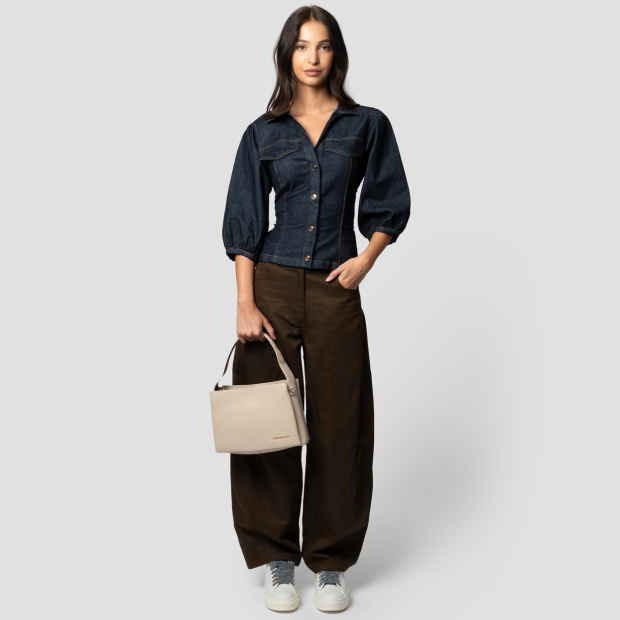 Sneakers Alexander Smith cindy shoulder bag with shoulder strap in beige tumbled leather - 7