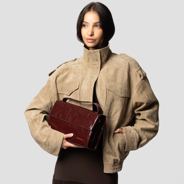 Sneakers Alexander Smith holly shoulder bag with shoulder strap in burgundy naplak leather - 2