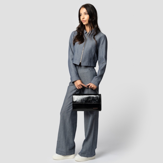 Sneakers Alexander Smith holly shoulder bag with shoulder strap in black naplak leather - 7