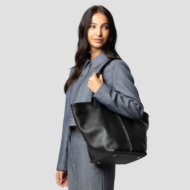 Sneakers Alexander Smith lauren large shoulder bag in black tumbled leather - 2