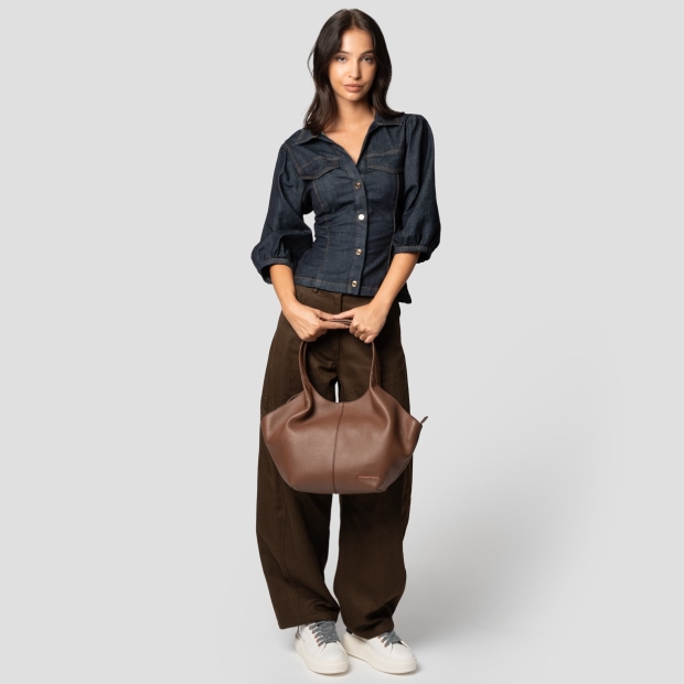 Sneakers Alexander Smith rachel medium shoulder bag in brown tumbled leather - 7