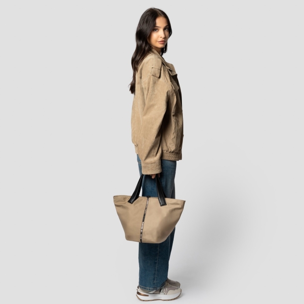 Sneakers Alexander Smith lauren medium handbag with shoulder strap in beige nylon - 7