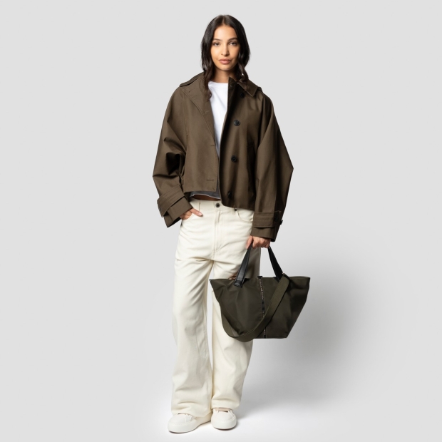 Sneakers Alexander Smith lauren medium handbag with shoulder strap in military green nylon - 7