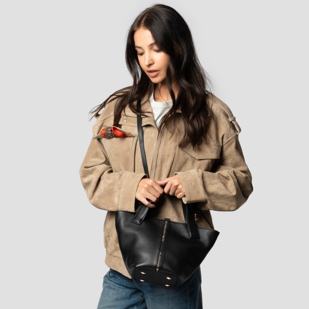 Sneakers Alexander Smith lauren small handbag with shoulder strap in black tumbled leather - 2