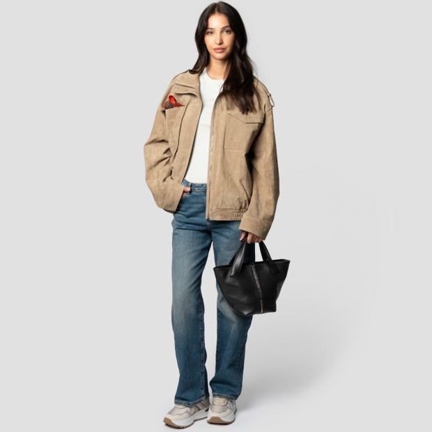 Sneakers Alexander Smith lauren small handbag with shoulder strap in black tumbled leather - 7