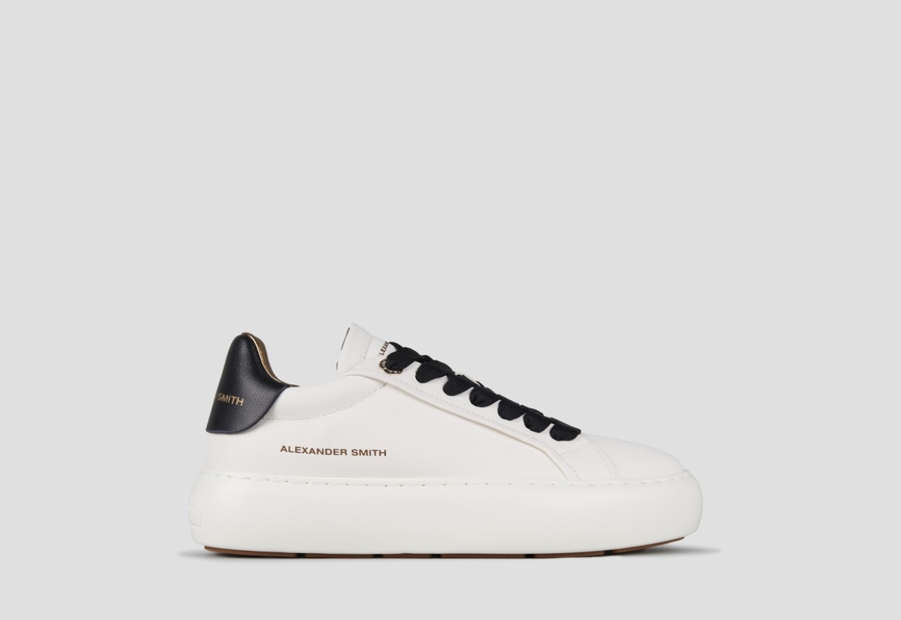 Sneakers Alexander Smith soho woman in smooth white leather and black details - 1
