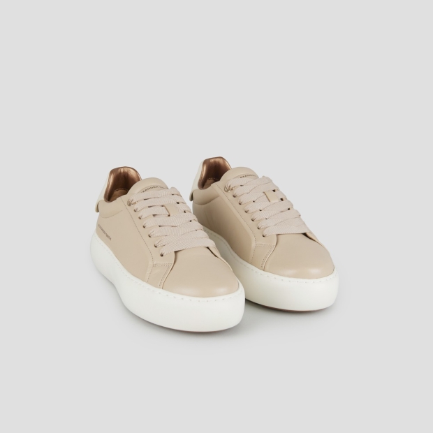 Sneakers Alexander Smith soho woman in smooth beige leather and cream heel - 3