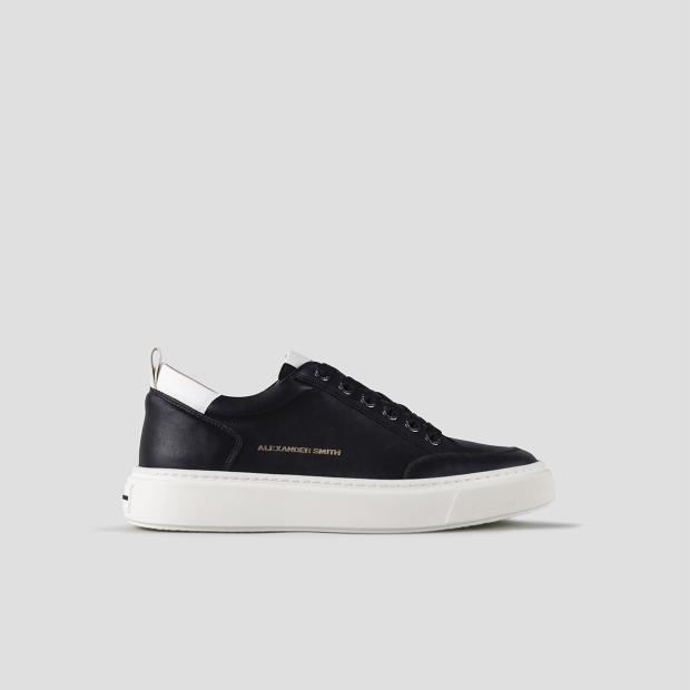 Sneakers Alexander Smith bond man in black goat leather and white details - 1