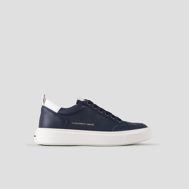 Sneakers Alexander Smith bond man in blue goat leather and white details - 1