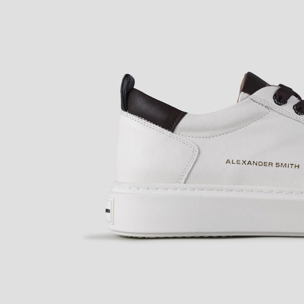 Sneakers Alexander Smith bond man in white goat leather and brown details - 2