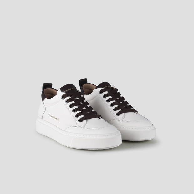 Sneakers Alexander Smith bond man in white goat leather and brown details - 3