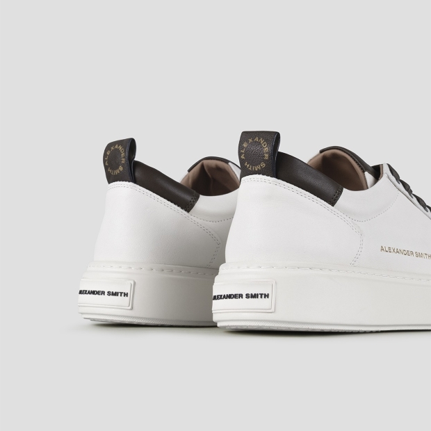 Sneakers Alexander Smith bond man in white goat leather and green details - 4