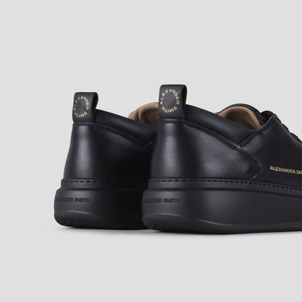 Sneakers Alexander Smith wembley man high frequency in smooth black leather and black sole - 4