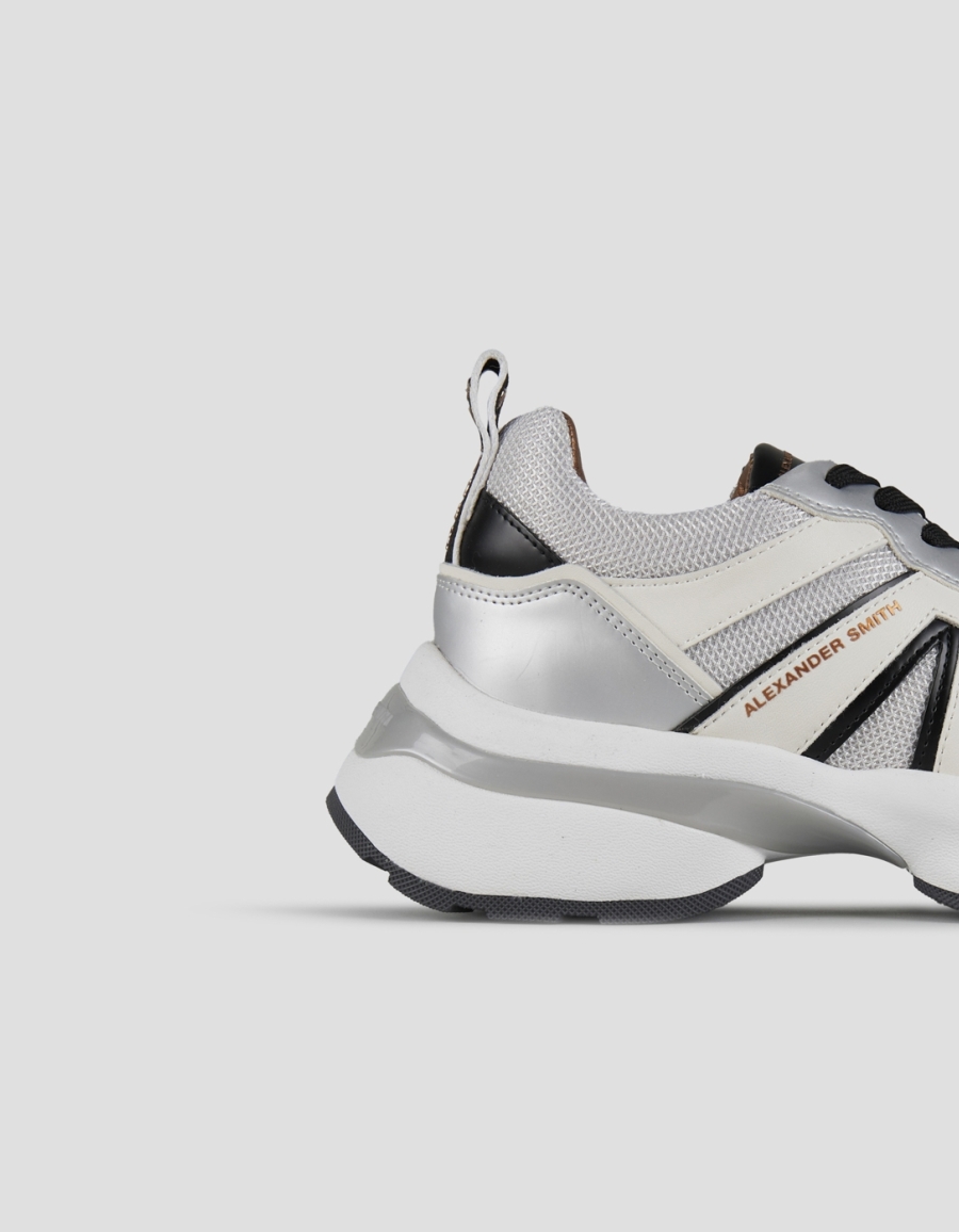 Sneakers Alexander Smith victoria woman in silver leather and mesh with mirror details - 2