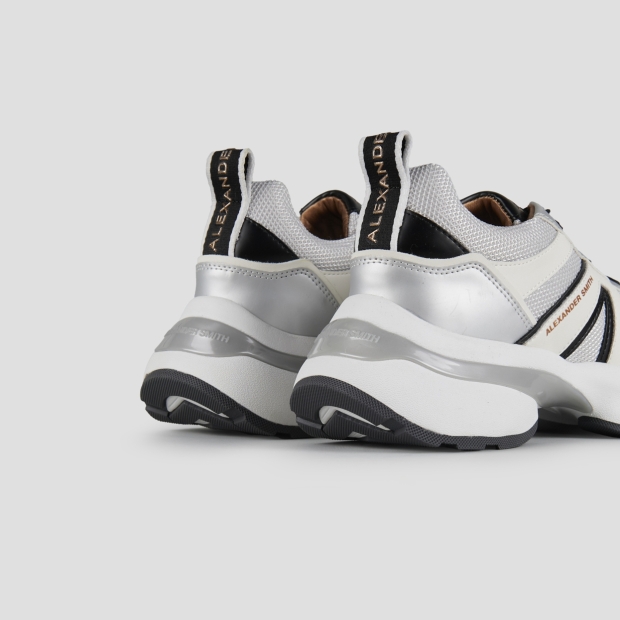 Sneakers Alexander Smith victoria woman in silver leather and mesh with mirror details - 4