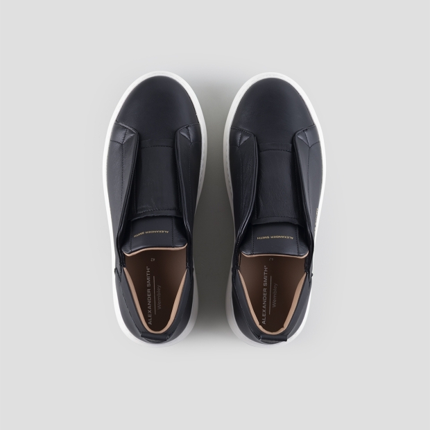 Sneakers Alexander Smith wembley slip-on man in smooth black leather - 5