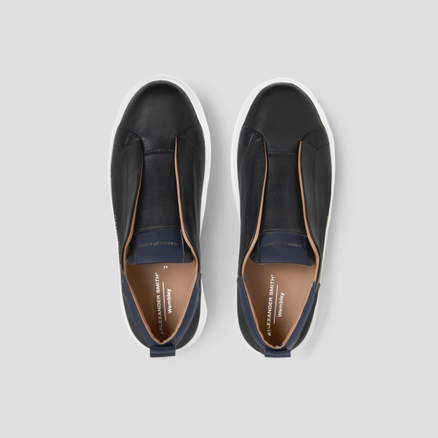 Sneakers Alexander Smith wembley slip-on man in smooth blue leather - 5