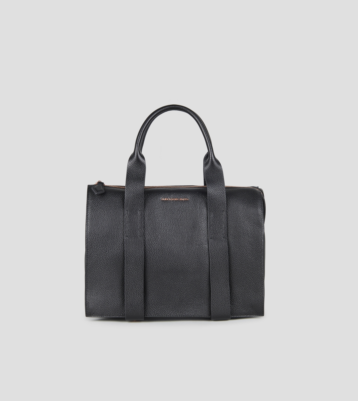 Jane Medium handbag with shoulder strap in black tumbled leather