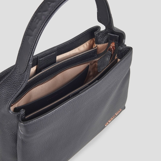 Sneakers Alexander Smith cindy shoulder bag with shoulder strap in black tumbled leather - 6