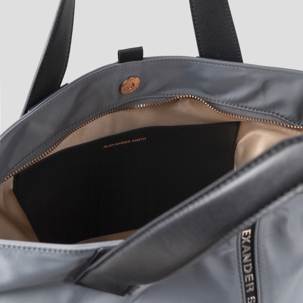 Sneakers Alexander Smith lauren medium handbag with shoulder strap in grey nylon - 5