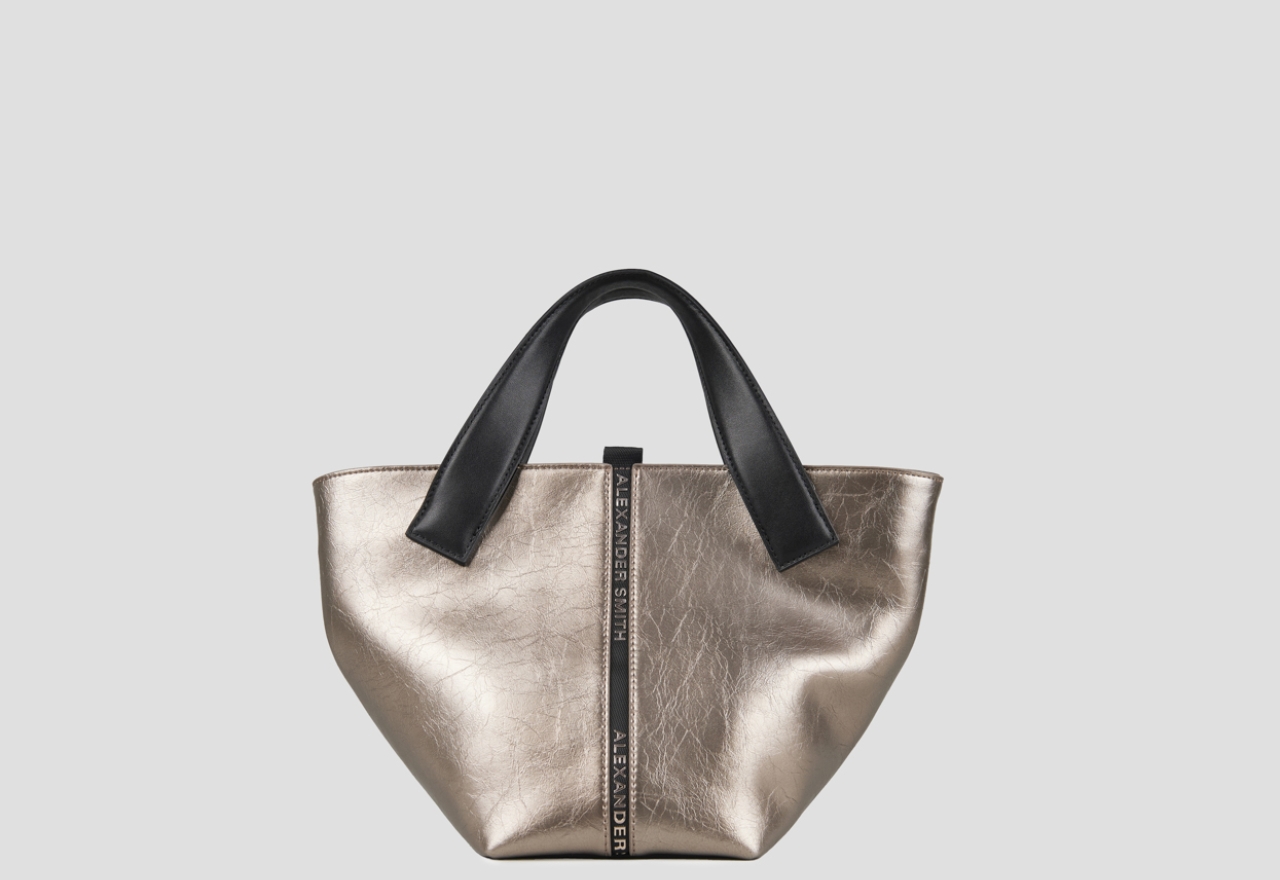 Sneakers Alexander Smith lauren small handbag with shoulder strap in dark gold laminated leather - 1