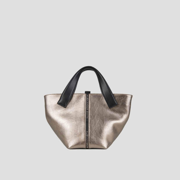 Sneakers Alexander Smith lauren small handbag with shoulder strap in dark gold laminated leather - 1