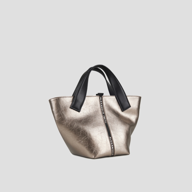 Sneakers Alexander Smith lauren small handbag with shoulder strap in dark gold laminated leather - 2