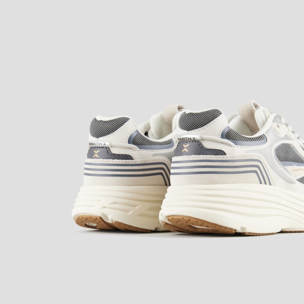 Sneakers Alexander Smith storm man in white leather and grey mesh - 5