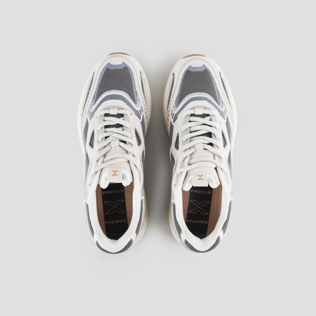 Sneakers Alexander Smith storm man in white leather and grey mesh - 6