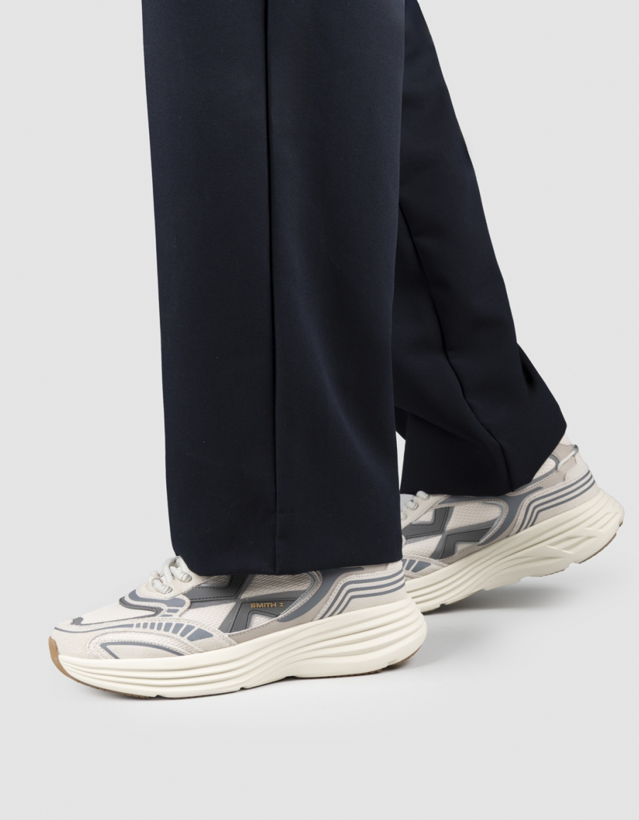 Sneakers Alexander Smith storm man in white leather and mesh with grey details - 2