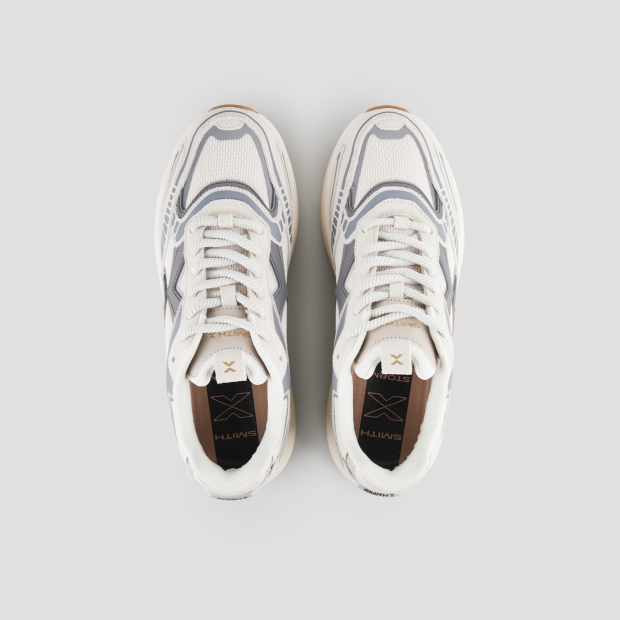 Sneakers Alexander Smith storm man in white leather and mesh with grey details - 6
