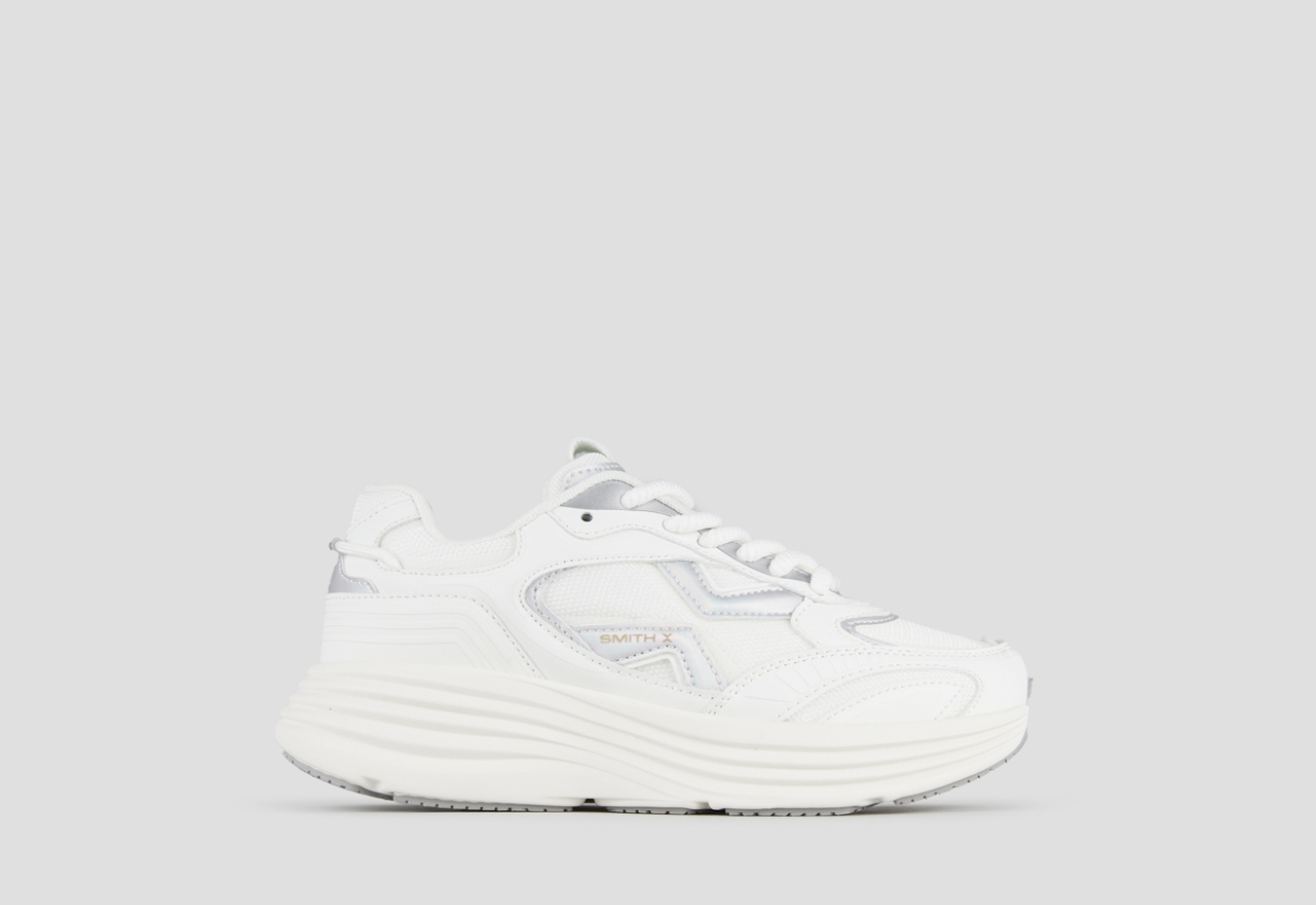 Sneakers Alexander Smith storm woman in white leather and mesh with iridescent details - 1