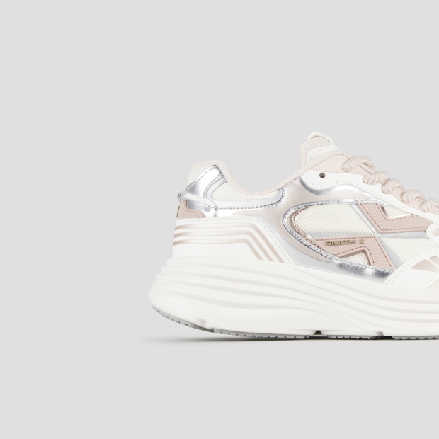 Sneakers Alexander Smith storm woman in white and pink leather and mesh - 2