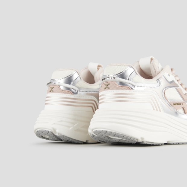 Sneakers Alexander Smith storm woman in white and pink leather and mesh - 4