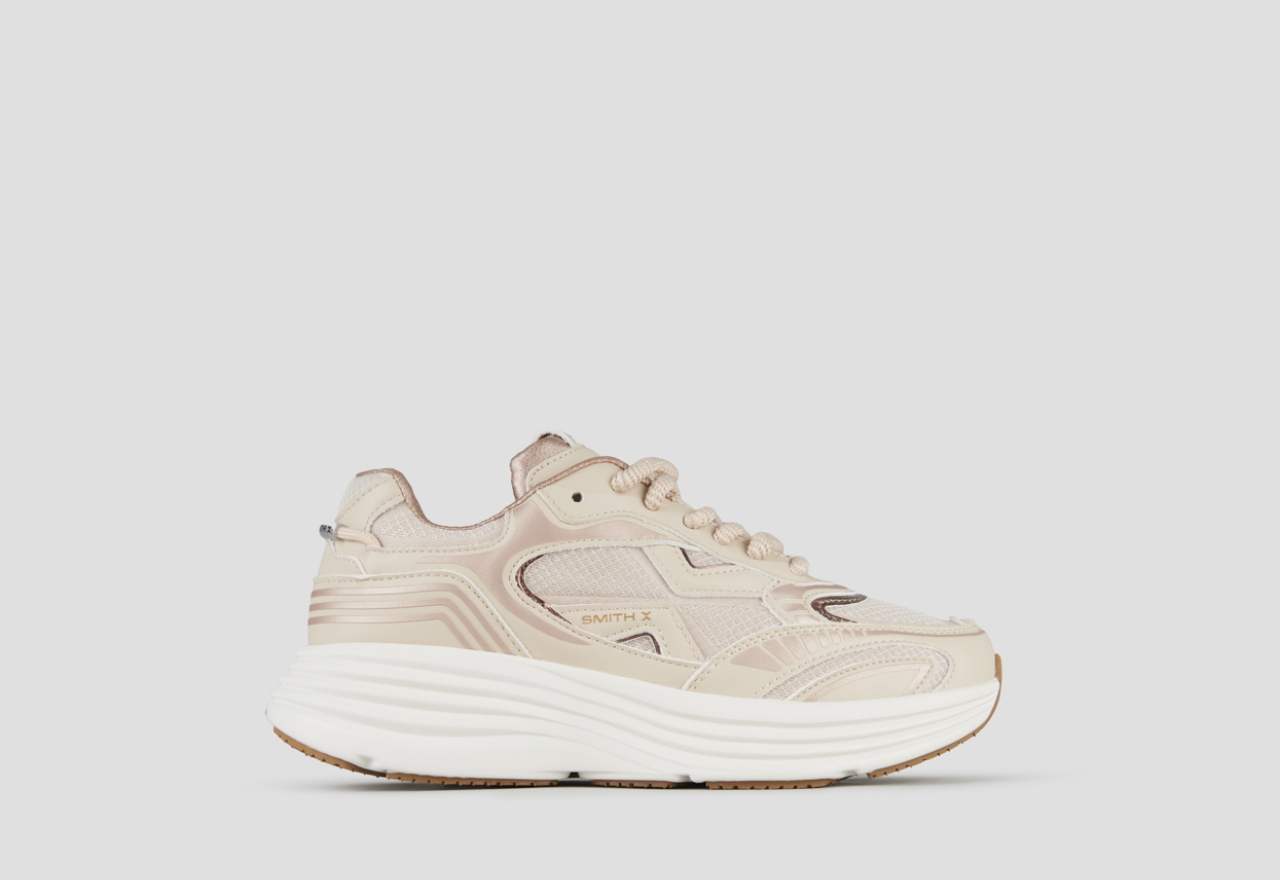 Sneakers Alexander Smith storm woman in beige leather and mesh - 1