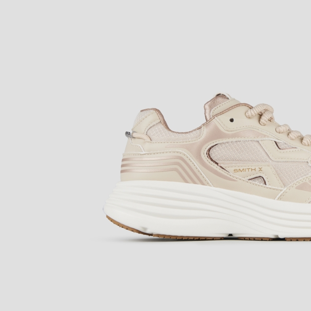 Sneakers Alexander Smith storm woman in beige leather and mesh - 2